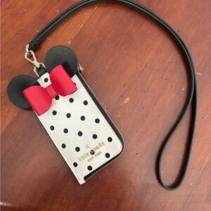 NWT Kate Spade New York Minnie Mouse ID Lanyard Wallet